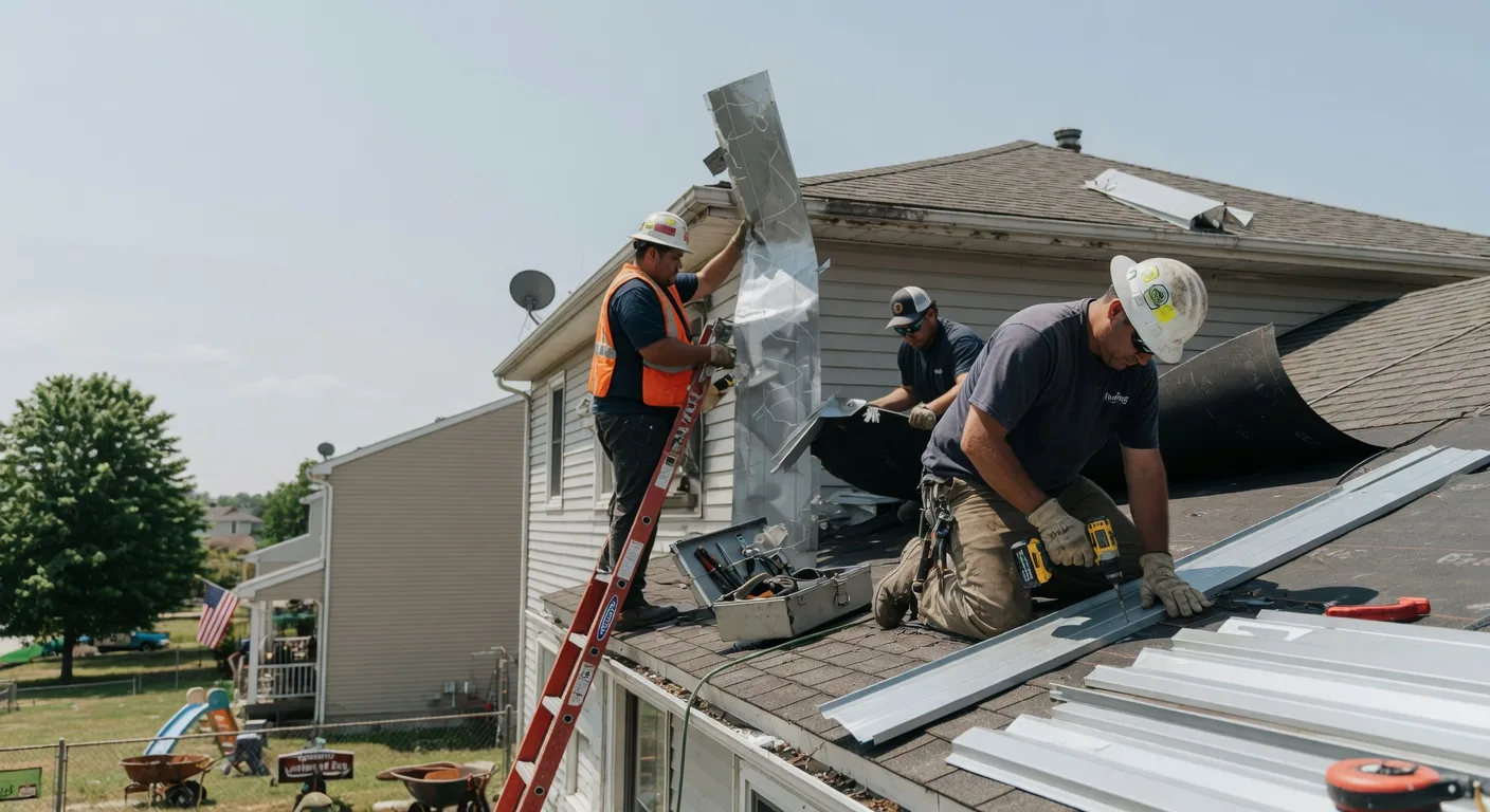 Storm Damage Metal Roof Repair in Lewistown, IL